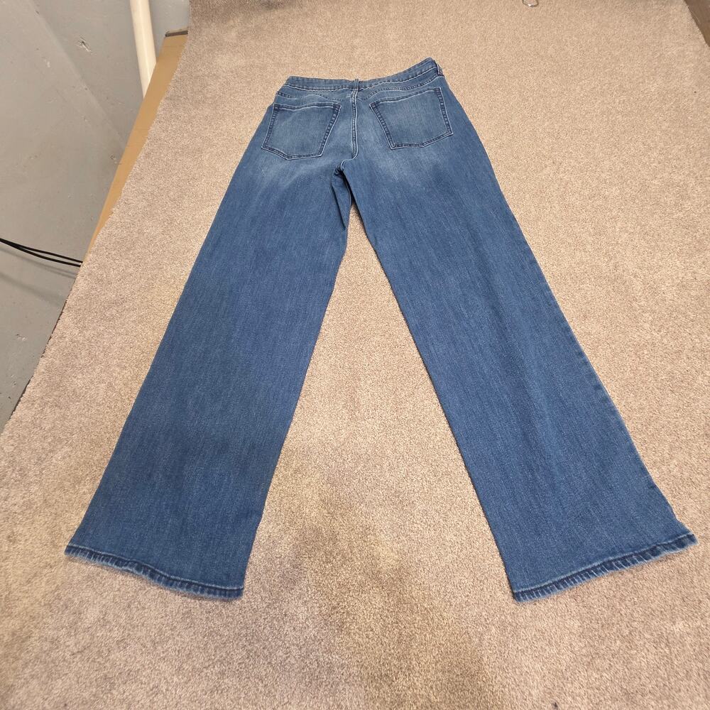 Barrel Relaxed Loose fit Old Navy Wide Leg High Rise Jeans size 12L Medium Wash